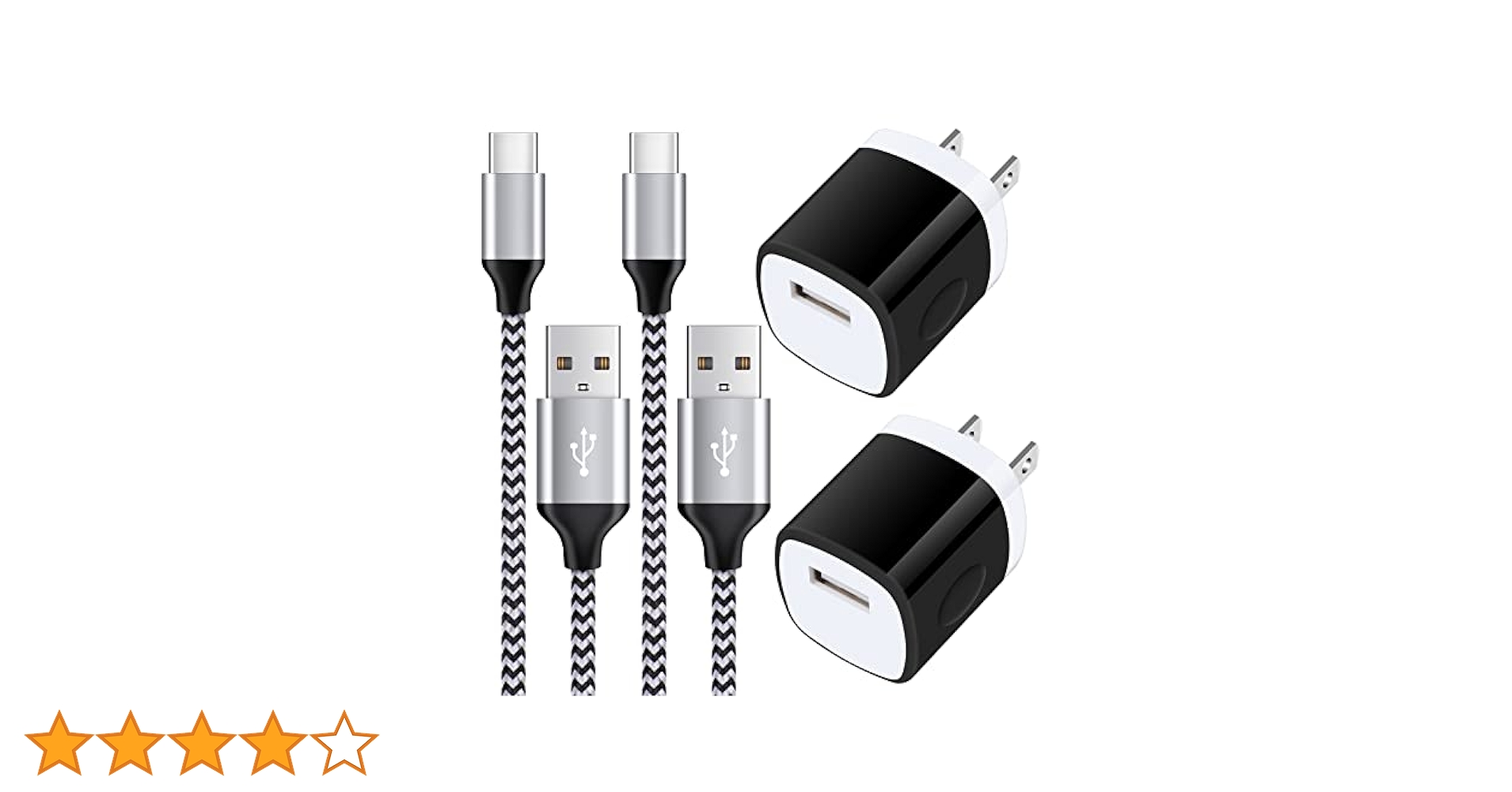 Amazon | 【USB充電器*2個+type cケーブル*2本(1.8M+0.9m)】 usb